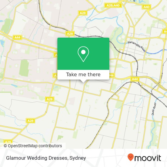 Mapa Glamour Wedding Dresses, 7 Dan St Merrylands NSW 2160