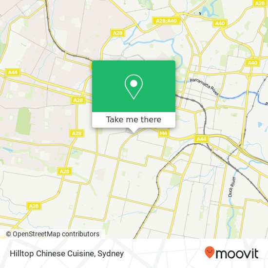 Hilltop Chinese Cuisine, Hilltop Rd Merrylands NSW 2160 map