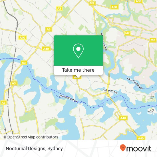 Mapa Nocturnal Designs, 1-3 Flagstaff St Gladesville NSW 2111