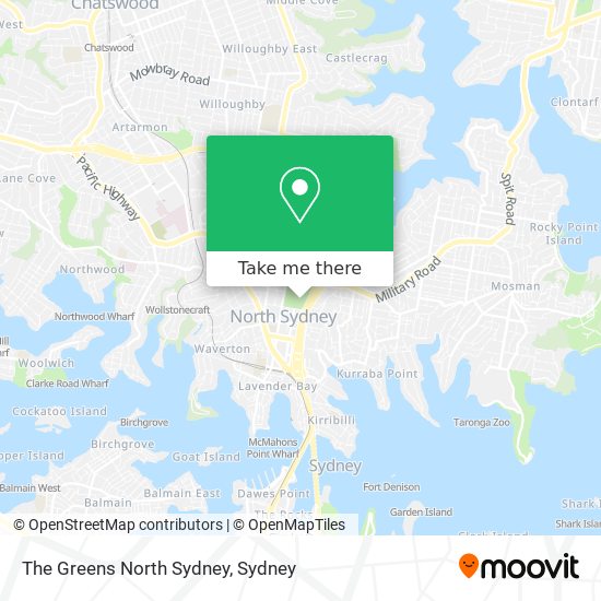 The Greens North Sydney map