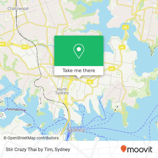 Mapa Stir Crazy Thai by Tim, 116 Military Rd Neutral Bay NSW 2089
