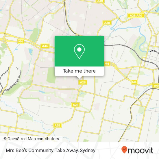 Mapa Mrs Bee's Community Take Away, Damien Ave Greystanes NSW 2145