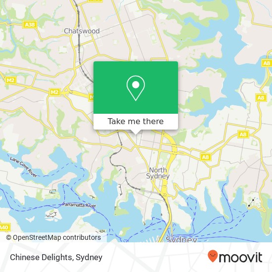 Chinese Delights, 100 Willoughby Rd Crows Nest NSW 2065 map