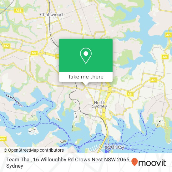 Team Thai, 16 Willoughby Rd Crows Nest NSW 2065 map