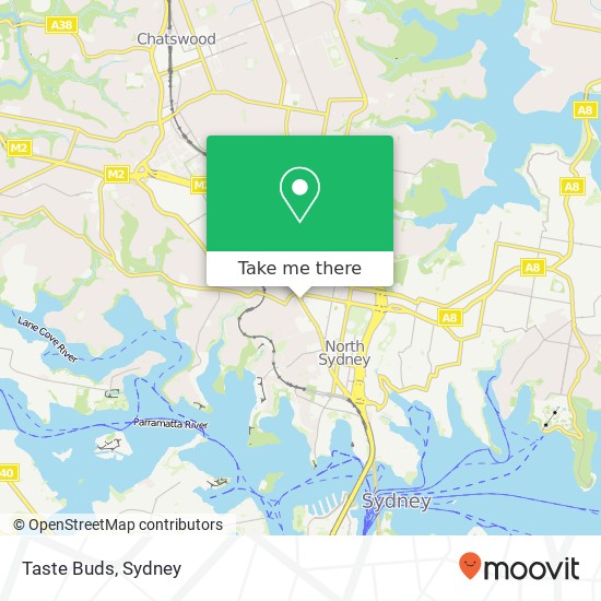 Mapa Taste Buds, 397 Pacific Hwy Crows Nest NSW 2065