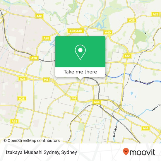 Mapa Izakaya Musashi Sydney, Pitt St Parramatta NSW 2150