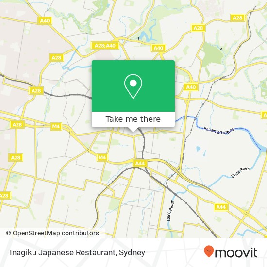 Inagiku Japanese Restaurant, 100 Church St Parramatta NSW 2150 map