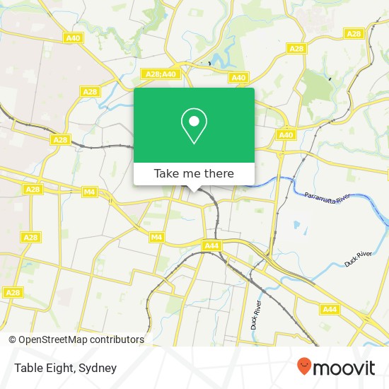 Mapa Table Eight, 175 Church St Parramatta NSW 2150