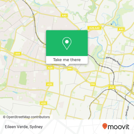 Mapa Eileen Verde, 296 Great Western Hwy Wentworthville NSW 2145