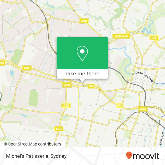 Mapa Michel's Patisserie, 326-336 Great Western Hwy Wentworthville NSW 2145