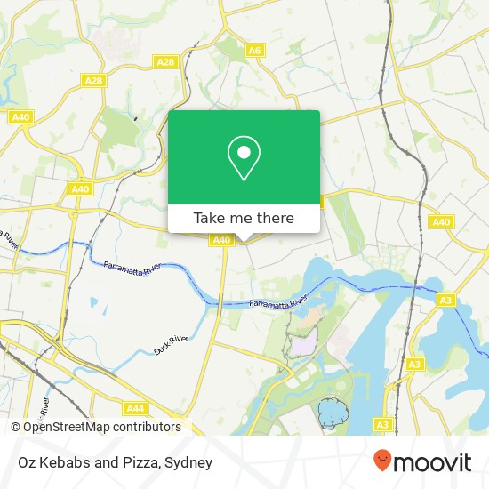 Mapa Oz Kebabs and Pizza, 14 Betty Cuthbert Ave Ermington NSW 2115