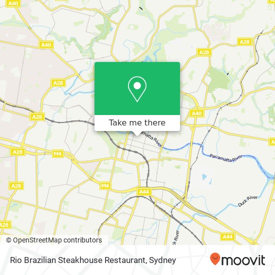 Mapa Rio Brazilian Steakhouse Restaurant, 29 Phillip St Parramatta NSW 2150