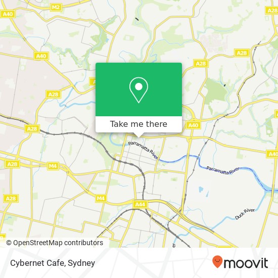 Cybernet Cafe, Palmer St Parramatta NSW 2150 map