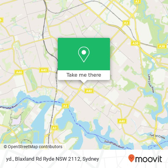 Mapa yd., Blaxland Rd Ryde NSW 2112