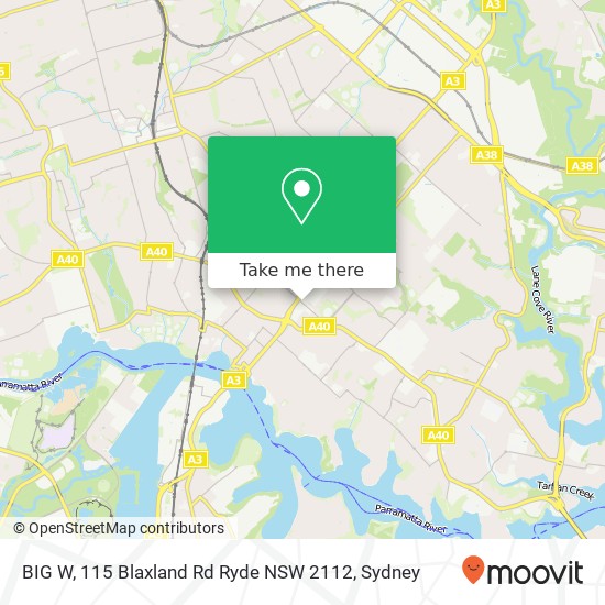 BIG W, 115 Blaxland Rd Ryde NSW 2112 map
