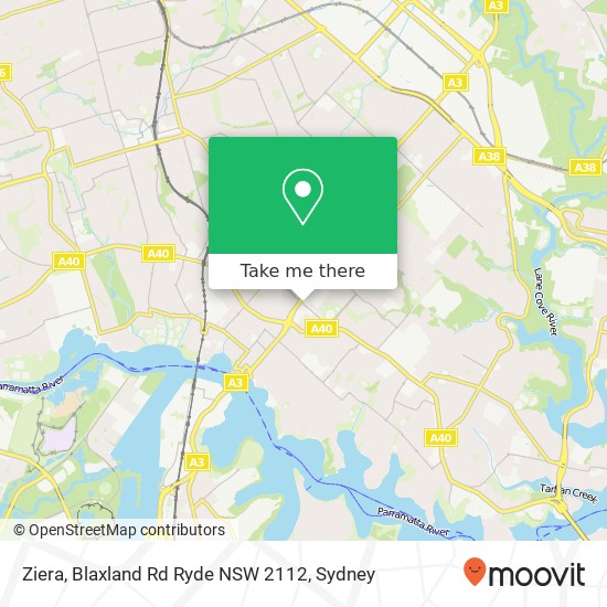 Mapa Ziera, Blaxland Rd Ryde NSW 2112