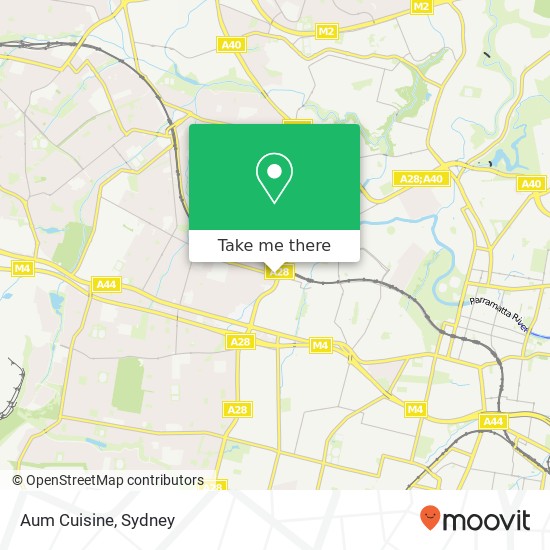 Mapa Aum Cuisine, Dunmore St Wentworthville NSW 2145