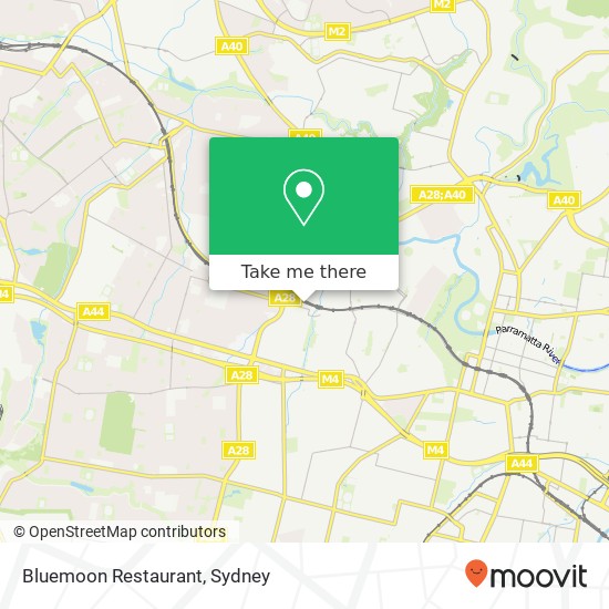 Mapa Bluemoon Restaurant, 4 Station St Wentworthville NSW 2145