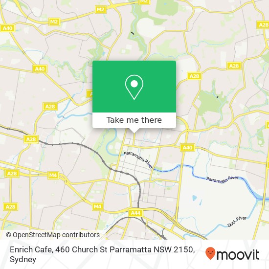 Enrich Cafe, 460 Church St Parramatta NSW 2150 map