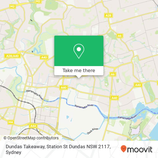 Mapa Dundas Takeaway, Station St Dundas NSW 2117