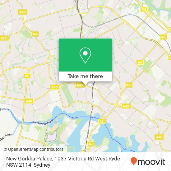 New Gorkha Palace, 1037 Victoria Rd West Ryde NSW 2114 map