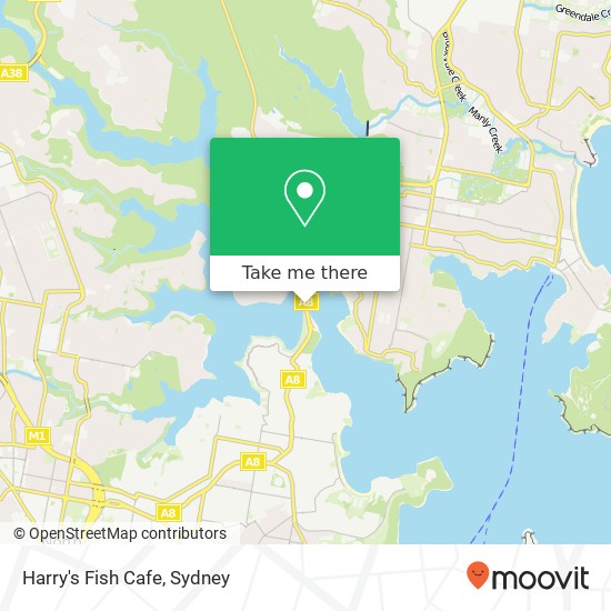 Mapa Harry's Fish Cafe, Spit Rd Mosman NSW 2088