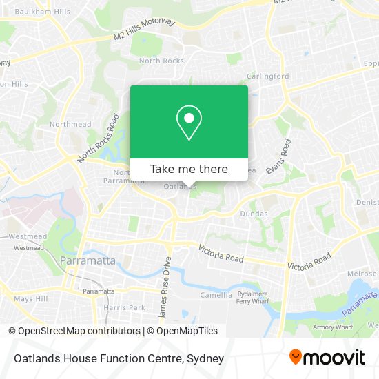 Mapa Oatlands House Function Centre