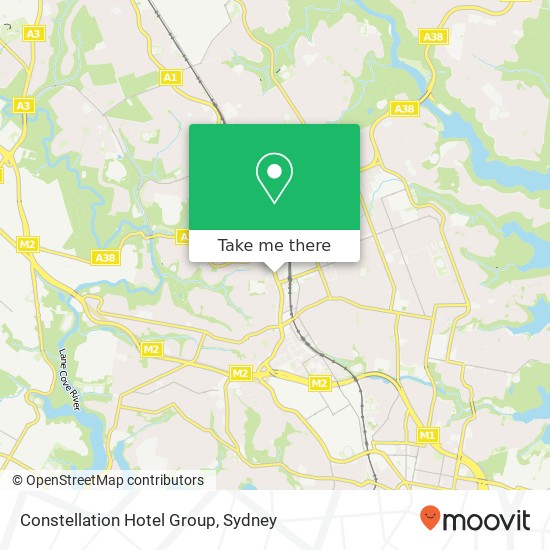 Mapa Constellation Hotel Group, A1 Chatswood NSW 2067