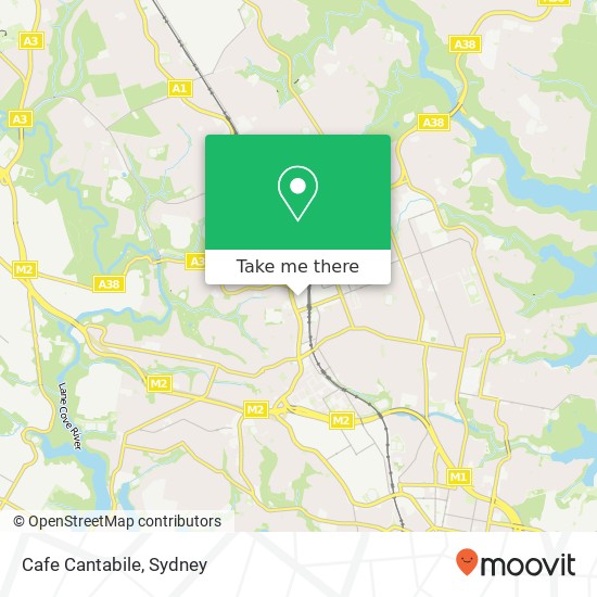 Cafe Cantabile, Katherine St Chatswood NSW 2067 map