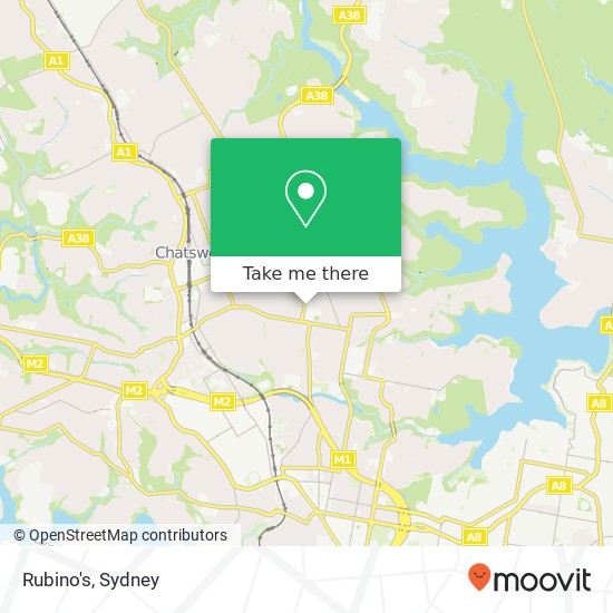 Mapa Rubino's, 63 Penshurst St Willoughby NSW 2068