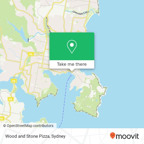 Mapa Wood and Stone Pizza, West Espl Manly NSW 2095