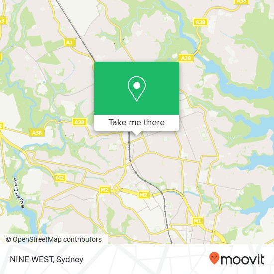 Mapa NINE WEST, Anderson St Chatswood NSW 2067