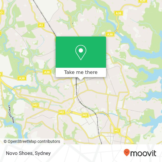 Mapa Novo Shoes, Anderson St Chatswood NSW 2067