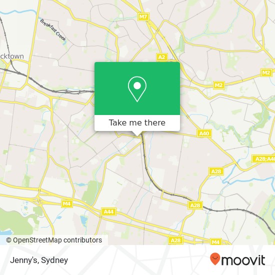 Mapa Jenny's, Cornelia Rd Toongabbie NSW 2146