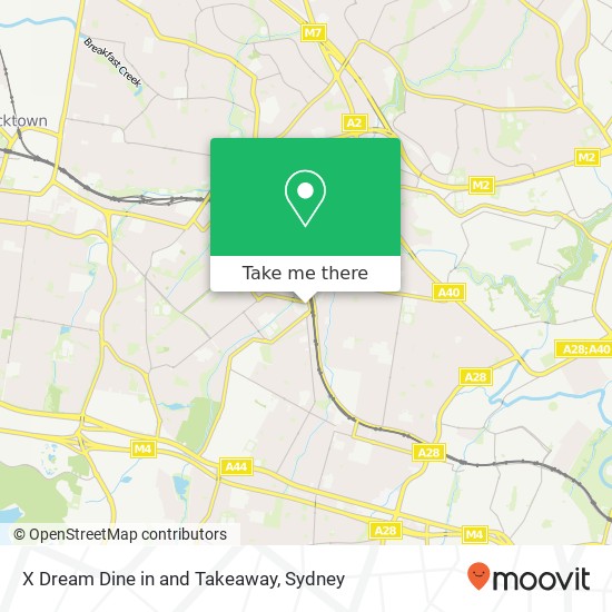 X Dream Dine in and Takeaway, 14 Aurelia St Toongabbie NSW 2146 map