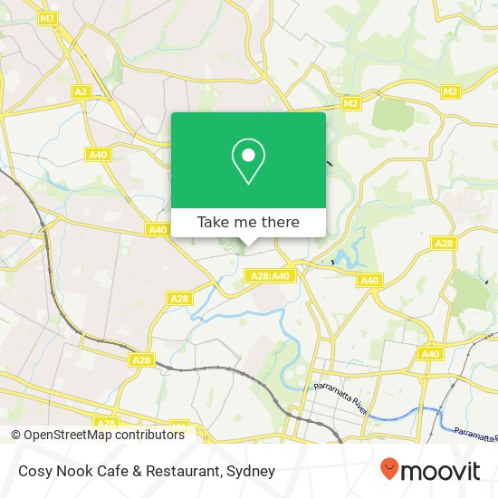 Cosy Nook Cafe & Restaurant, 1 Ward Pl Northmead NSW 2152 map