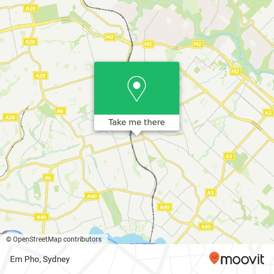 Mapa Em Pho, Rowe St Eastwood NSW 2122