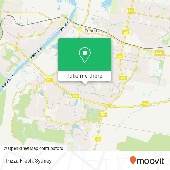 Mapa Pizza Fresh, 1 Mosely Ave South Penrith NSW 2750