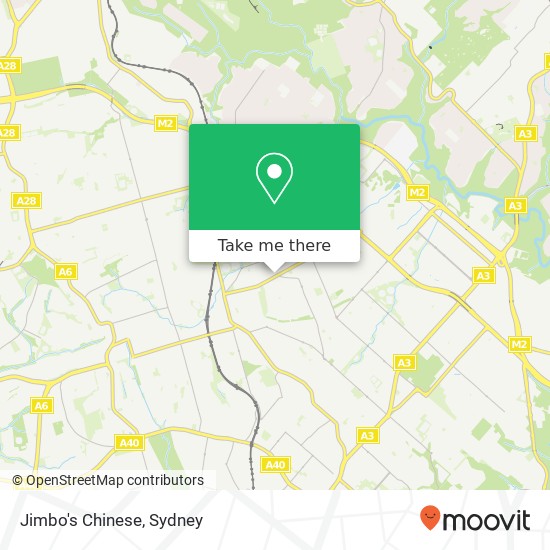 Jimbo's Chinese, Corunna Rd Eastwood NSW 2122 map