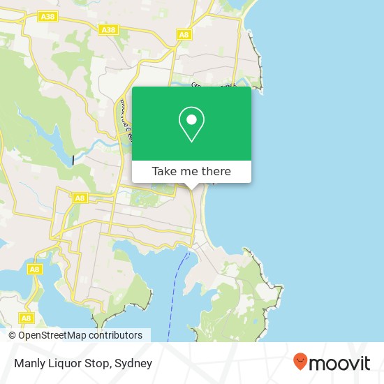 Mapa Manly Liquor Stop