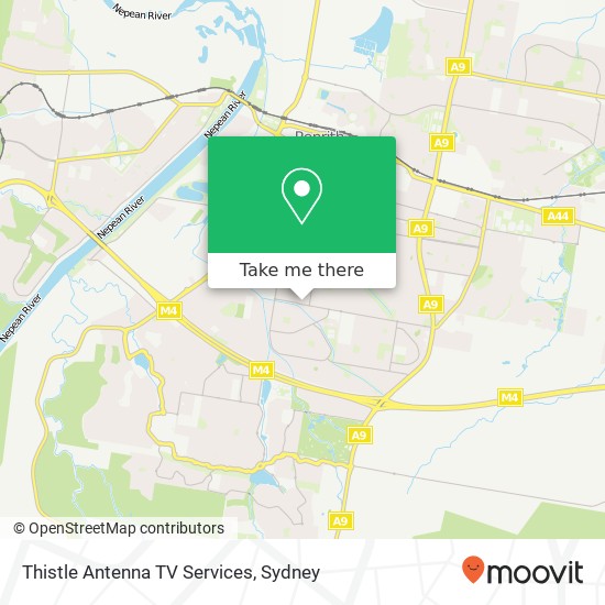 Mapa Thistle Antenna TV Services, 167 Maxwell St South Penrith NSW 2750