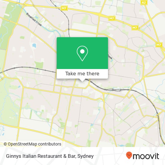 Ginnys Italian Restaurant & Bar, Flushcombe Rd Blacktown NSW 2148 map