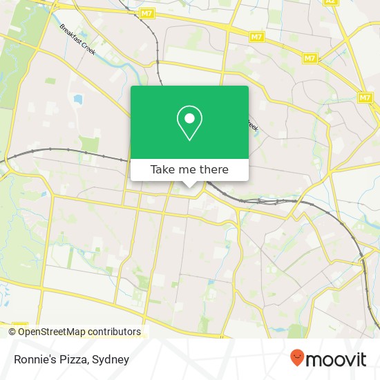 Mapa Ronnie's Pizza, 8 Flushcombe Rd Blacktown NSW 2148