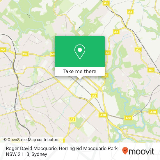 Mapa Roger David Macquarie, Herring Rd Macquarie Park NSW 2113