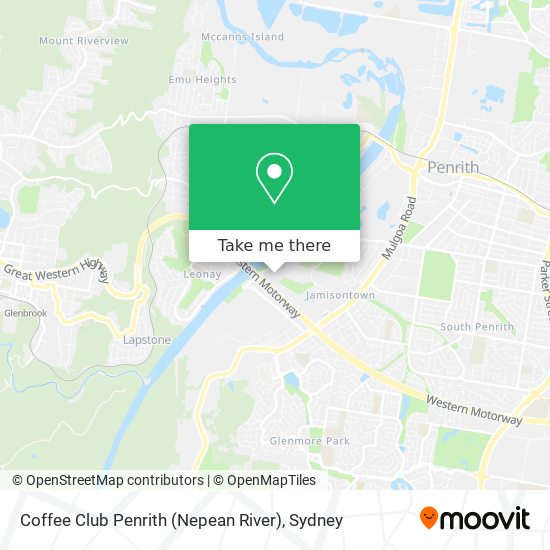 Mapa Coffee Club Penrith (Nepean River)