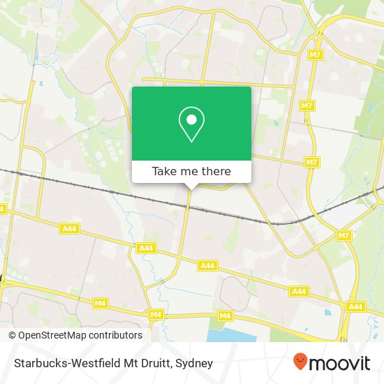Mapa Starbucks-Westfield Mt Druitt, Carlisle Ave Mount Druitt NSW 2770