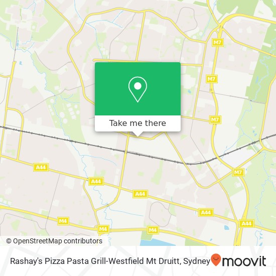 Rashay's Pizza Pasta Grill-Westfield Mt Druitt, Luxford Rd Mount Druitt NSW 2770 map