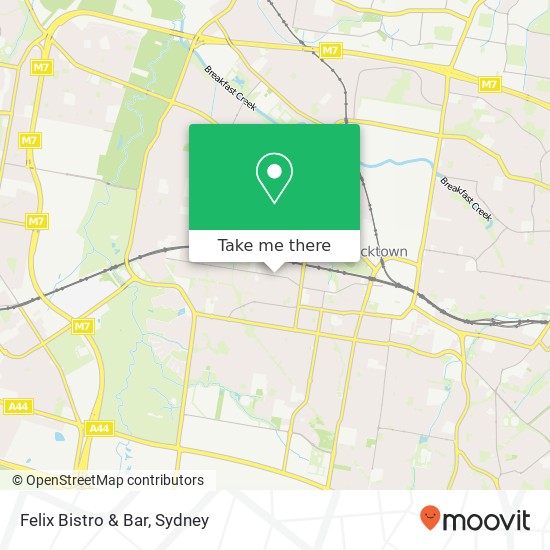 Felix Bistro & Bar, 2 Ash St Blacktown NSW 2148 map