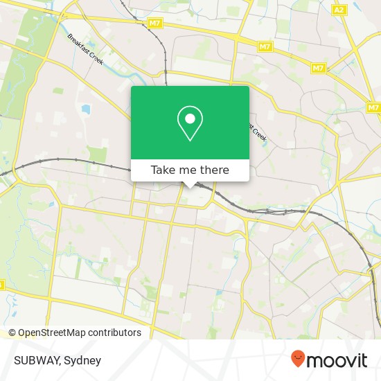 Mapa SUBWAY, Patrick St Blacktown NSW 2148