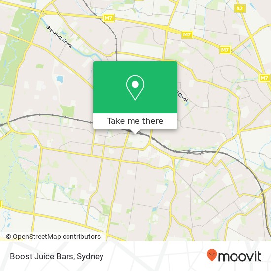 Boost Juice Bars, Main St Blacktown NSW 2148 map